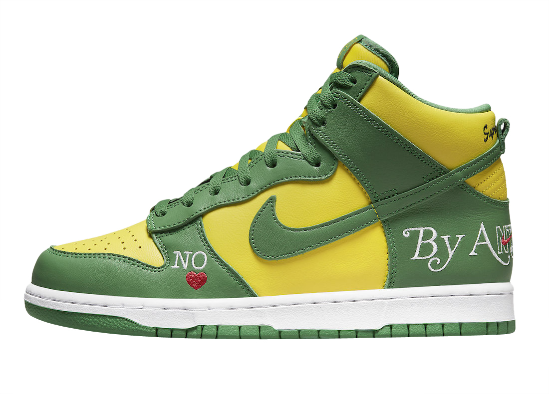 Supreme X Nike SB Dunk High By Any Means Varsity Maize