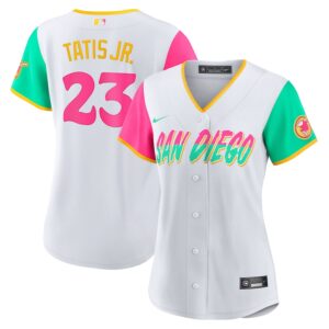 Jerseys Women’s San Diego Padres Fernando Tatis Jr. Nike White 2022 City Connect Jerseys Women’s San Diego Padres Fernando Tatis Jr. Nike White 2022 City Connect