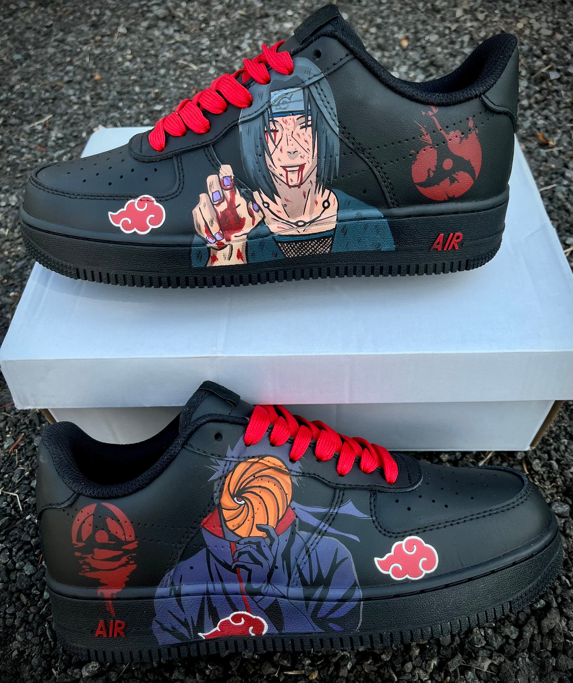 Obito and Itachi Black Air force 1 Custom Obito and Itachi Black Air force 1 Custom