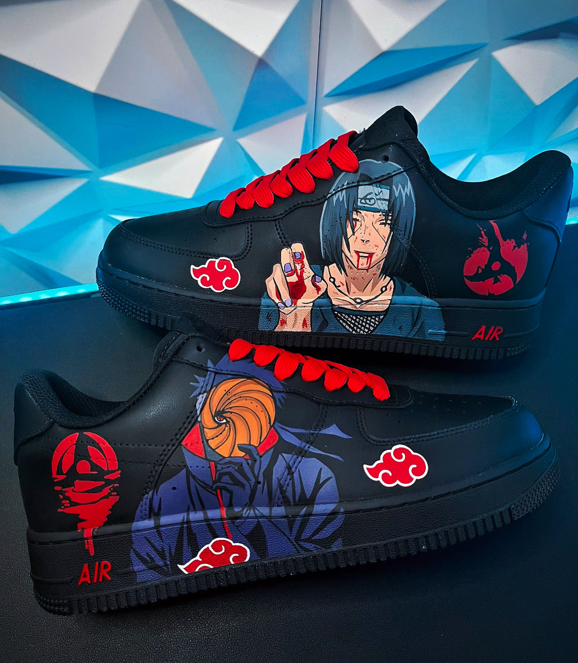 Obito and Itachi Black Air force 1 Custom Obito and Itachi Black Air force 1 Custom